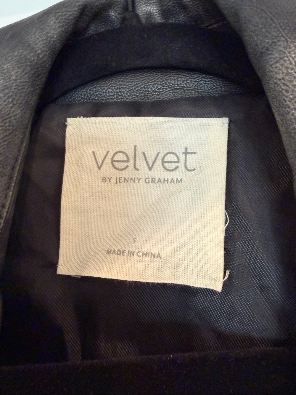 Velvet by Jenny Graham Oversized Black Faux Leather Jacket Size Small - Picture 3 of 4
